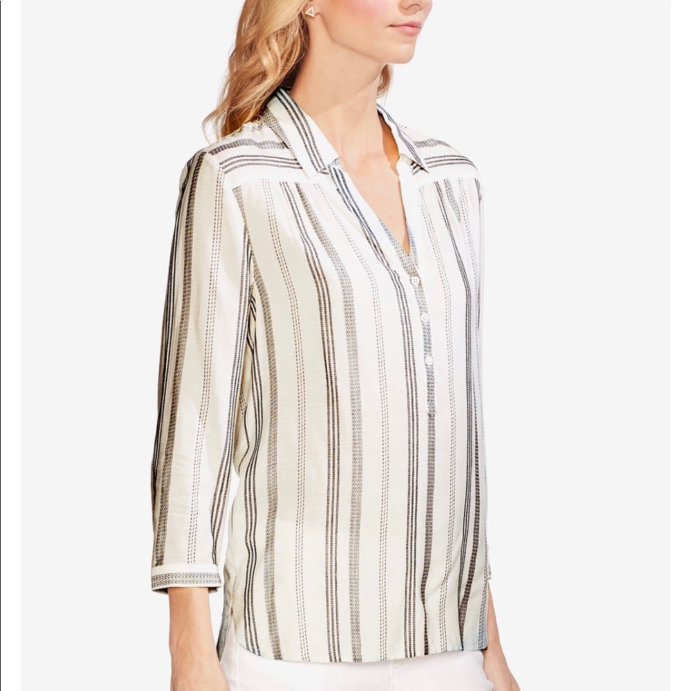 Vince Camuto 3/4 Sleeve Striped Blouse